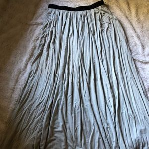 Loght Green Maxi Skirt With Double Split